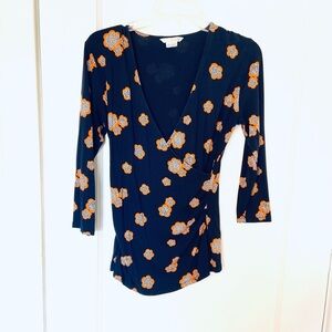 Boden Floral Wrap Top Size 8R